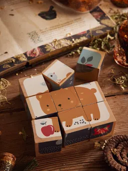Vertbaudet Baby Tierpuzzle mit Holzwürfeln FSC® – Produktbild 1 von 1