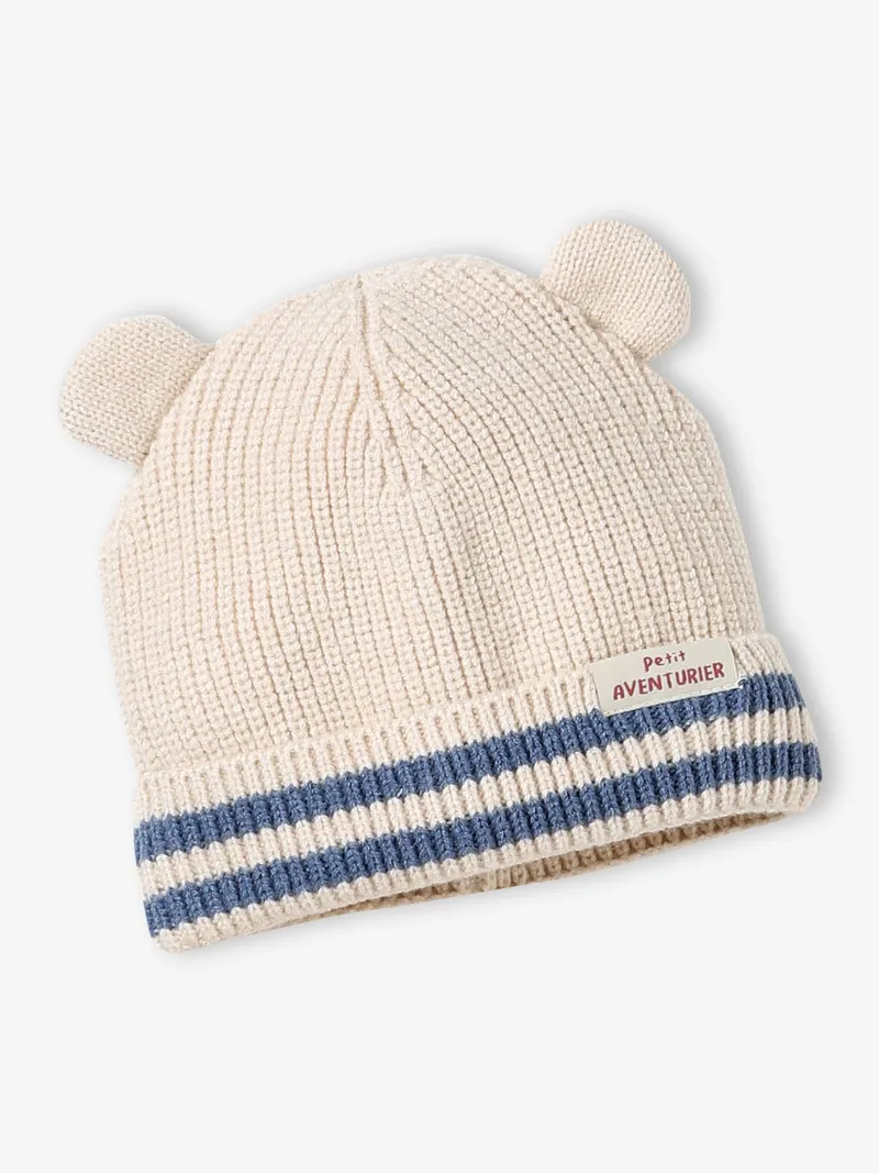 Vertbaudet Strick-Set Jungen Baby aus Mütze, Wollweiß, – Produktbild 2 von 4