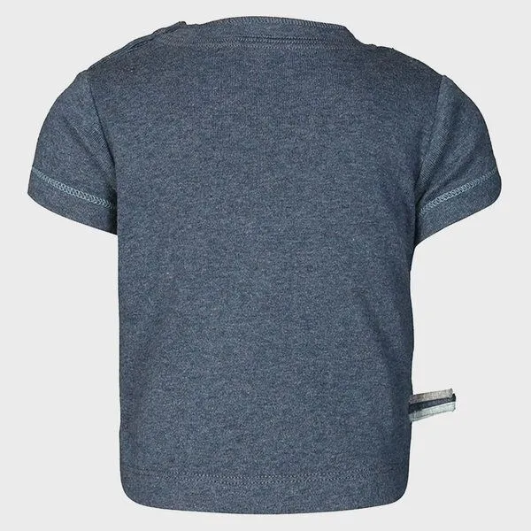 OrganicEra Baby S/S T-shirt 'OrganicEra' aus Bio-Baumwolle, Indigo melange (blau), – Produktbild 4 von 4