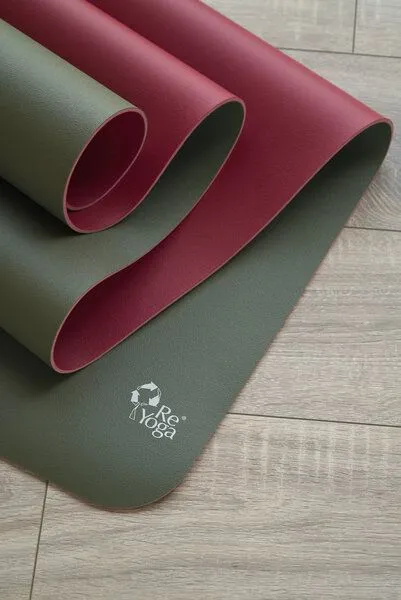ReYoga ReYoga element GROW 4mm - rutschfeste Yogamatte aus 100% Naturkautschuk, Gentle roots (dunkelrot/grün), – Produktbild 2 von 4