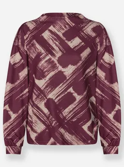 heine Langarmshirt bordeaux-sand-bedruckt – Produktbild 1 von 1