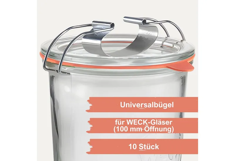 mikken mikken Einmach-Set: 10 Weckringe aus Naturkautschuk & 10 Metallklammern – für Weckgläser Ø 10 cm – Produktbild 8 von 8