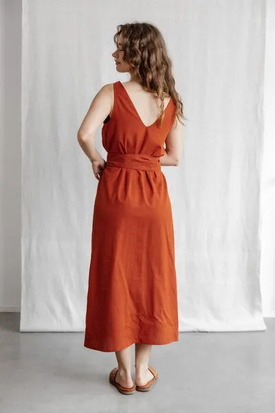 Jyoti - Fair Works Jyoti - Fair Works Bio-Baumwoll Kleid Agnila, Terracotta, – Produktbild 3 von 4