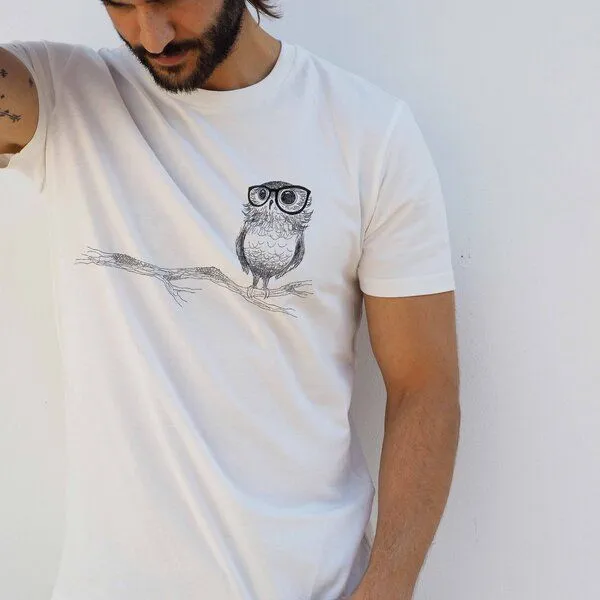 LIGARTI LIGARTI T-shirt - Brilleneule, Cremeweiß, – Produktbild 4 von 5