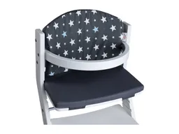 tiSsi® Sitzpolster für Kinderhochstuhl, Sitzverkleinerer 40 x 26 x 4 cm, 38 x 26 x 4 cm, grau Sterne – Produktbild 1 von 1