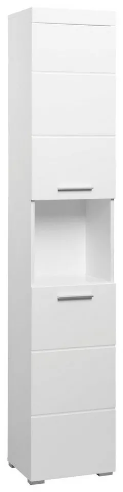 welltime Hochschrank Avena Badschrank mit 2 Türen & 1 Fach - (B/T/H) 37/31/190 cm, Weiß, – Produktbild 2 von 4