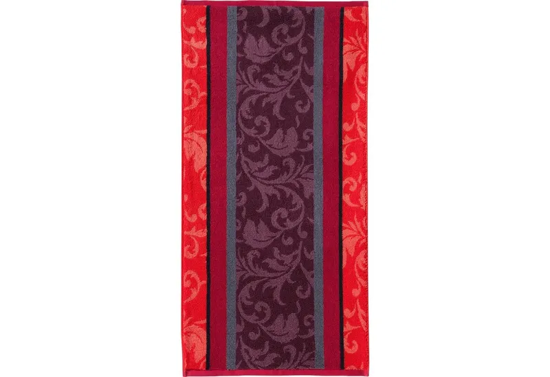 Erwin Müller Handtuch Handtuch "Ludwigsburg" 4er-Pack, Jacquard, Walk-Frottier Uni/Karo/Ornamente, Lila, – Produktbild 1 von 5