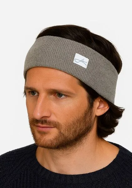 Lou-i Lou-i Stirnband aus Schurwolle Made in Germany, Grau, – Produktbild 3 von 4