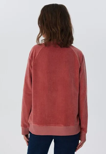 Leela Cotton Leela Cotton Damen Cord-Sweatshirt aus 100% kba-Baumwolle - Feiner Nicky Cordstoff 1278, Dunkel mauve, – Produktbild 3 von 4