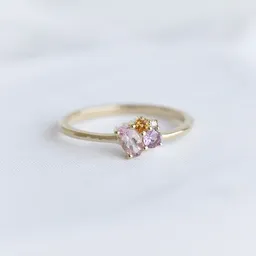 Eppi Eppi Cluster-Ring mit Morganit, Saphir, Citrin und Diamant Bluma – Produktbild 1 von 1