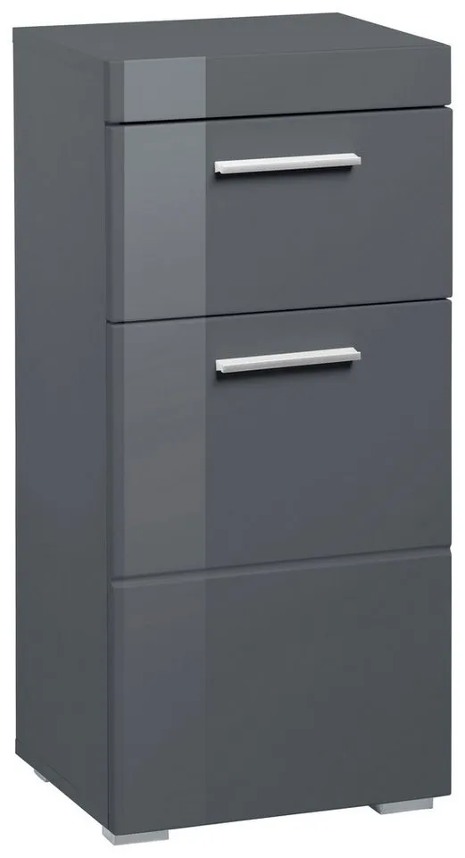 welltime Unterschrank Avena Badezimmerkommode mit 1 Schublade und 1 Tür - Maße (B/T/H) 37/31/79 cm, Grau, – Produktbild 2 von 5