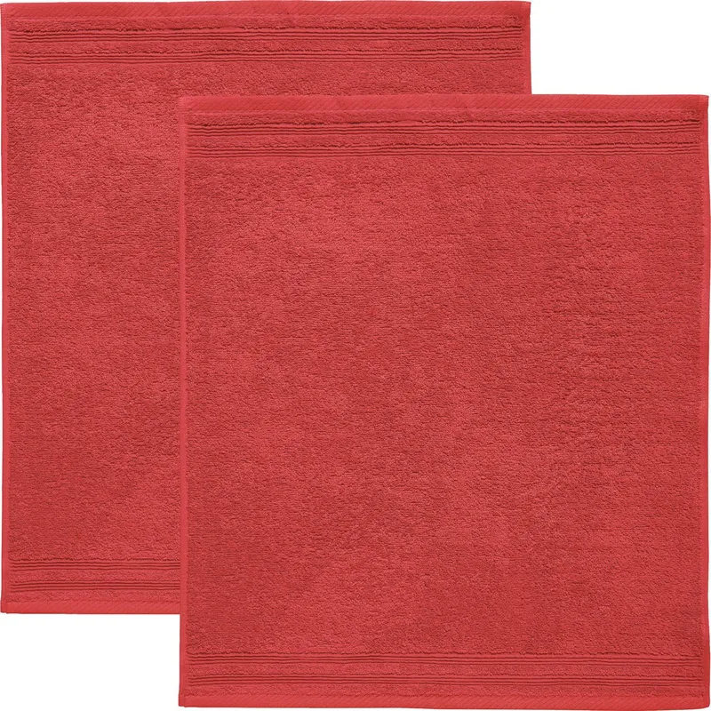 Erwin Müller Geschirrtuch Frottier-Geschirrtuch 2er-Pack, Walk-Frottier Uni, Rot, – Produktbild 1 von 3