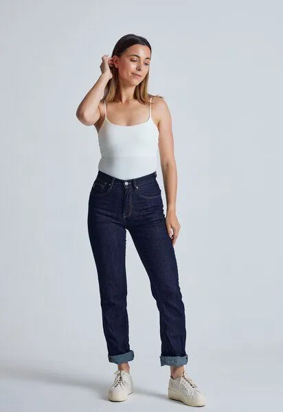 Flax and Loom Flax and Loom Slim Fit Jeans Lucille, Rinse (blau), – Produktbild 1 von 3