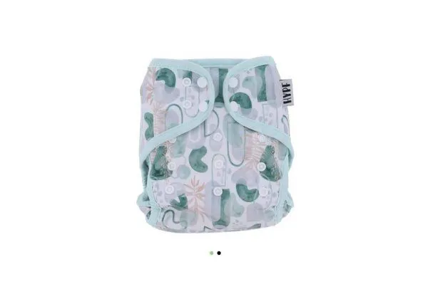 Hypf Hypf Stoffwindel Windelhose Überhose 4-16 kg Druckknöpfe, Abstrakt grün, – Produktbild 2 von 4
