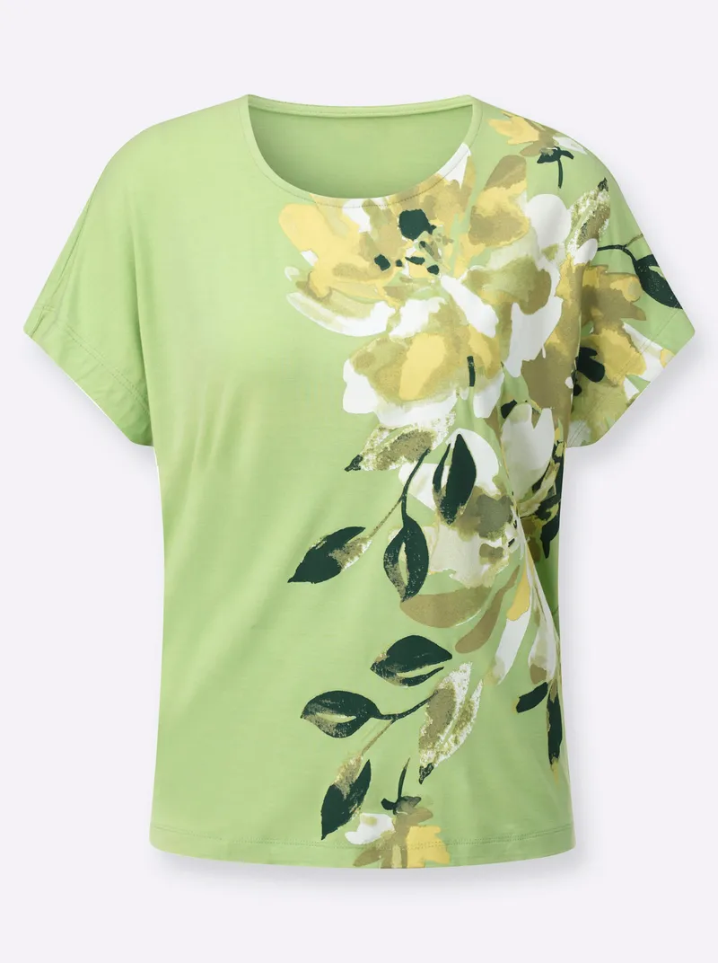 Witt Kurzarmshirt pistazie-zitrone-bedruckt, Pistazie-zitrone-bedruckt, – Produktbild 2 von 2