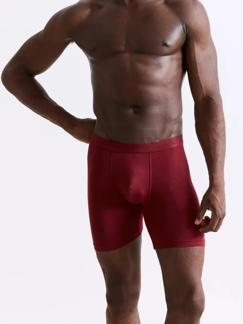 erlich textil erlich textil Light Touch lange Pants, enge lange Boxershorts aus weichem Modal, made in Europe, Bordeaux, – Produktbild 1 von 5
