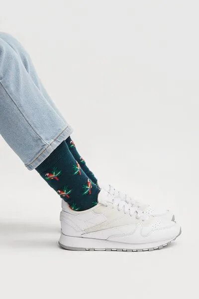 Natural Vibes Natural Vibes Papagei Socken | Bio GOTS | Papageienmuster | Bunte Socken |Herren Damen Socken – Produktbild 2 von 3