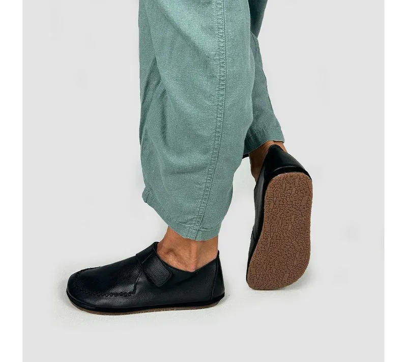 Pololo Pololo Barfuß Slipper Pablo, Barfußschuh aus natürlich gegerbtem Leder, Schwarz, – Produktbild 5 von 5