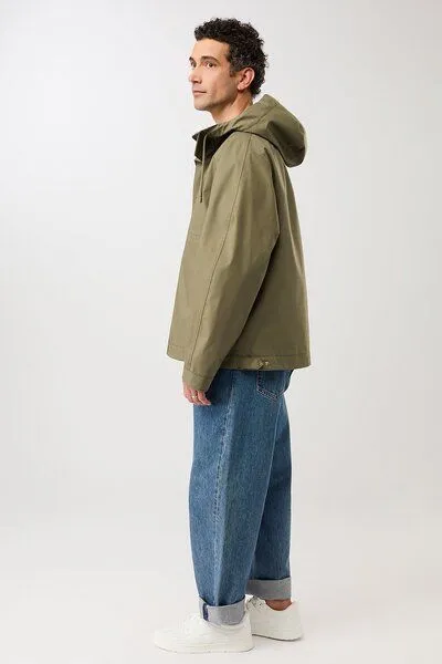 LangerChen LangerChen Kapuzenjacke mit verdeckter Knopfleiste, Stone moss (grün), – Produktbild 3 von 4