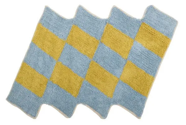 liv interior liv interior Hand-getüfteter Teppich SCALA, Blau/limone, – Produktbild 1 von 3
