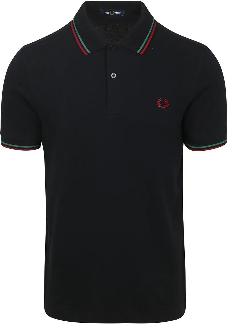Fred Perry Fred Perry Polo Twin Tipped M3600 Navy Z58 - Größe L, Dunkelblau, – Produktbild 1 von 5