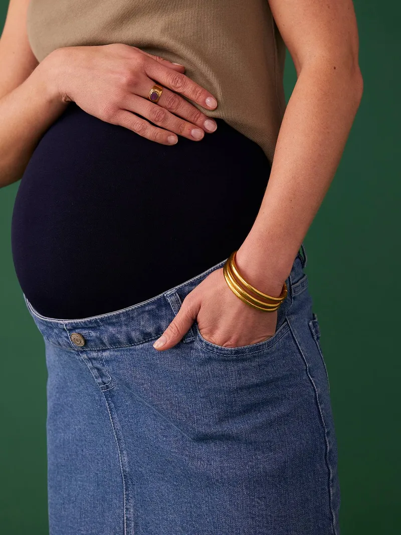 Envie De Fraise Kurzer Jeansrock für die Schwangerschaft ENVIE DE FRAISE, Blue stone, – Produktbild 3 von 4