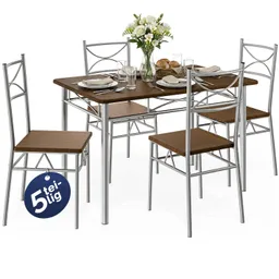 Casaria® Sitzgruppe Paul 5-tlg Eiche dunkel – Produktbild 1 von 1