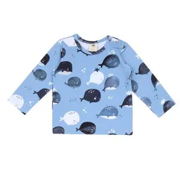 Walkiddy Baby Langarmshirt GOTS-zertifiziert aus Bio-Baumwolle, blau mit grafischem Muster – Walkiddy, weich, hautfreundlich & alltagstauglich – Produktbild 1 von 1