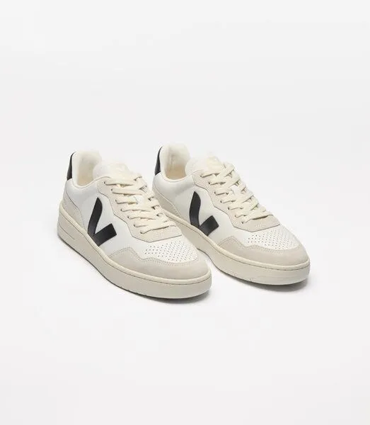 Veja Veja Herren-Sneaker - V-90 O.T. Leather, Weiß/schwarz (white black), – Produktbild 3 von 3