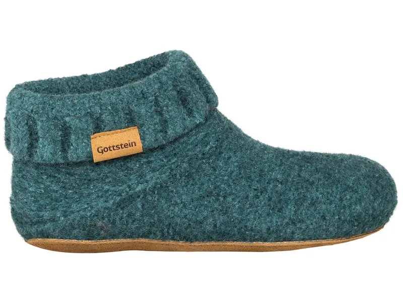 Gottstein Gottstein Hüttenschuh Knit Boot aus 100% Schurwolle - Filz-Hausschuh made in Tirol, Dunkel-grün, – Produktbild 1 von 7