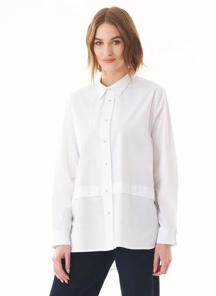 ORGANICATION ORGANICATION Hemdbluse aus Bio-Baumwolle, Weiß(white), – Produktbild 1 von 4
