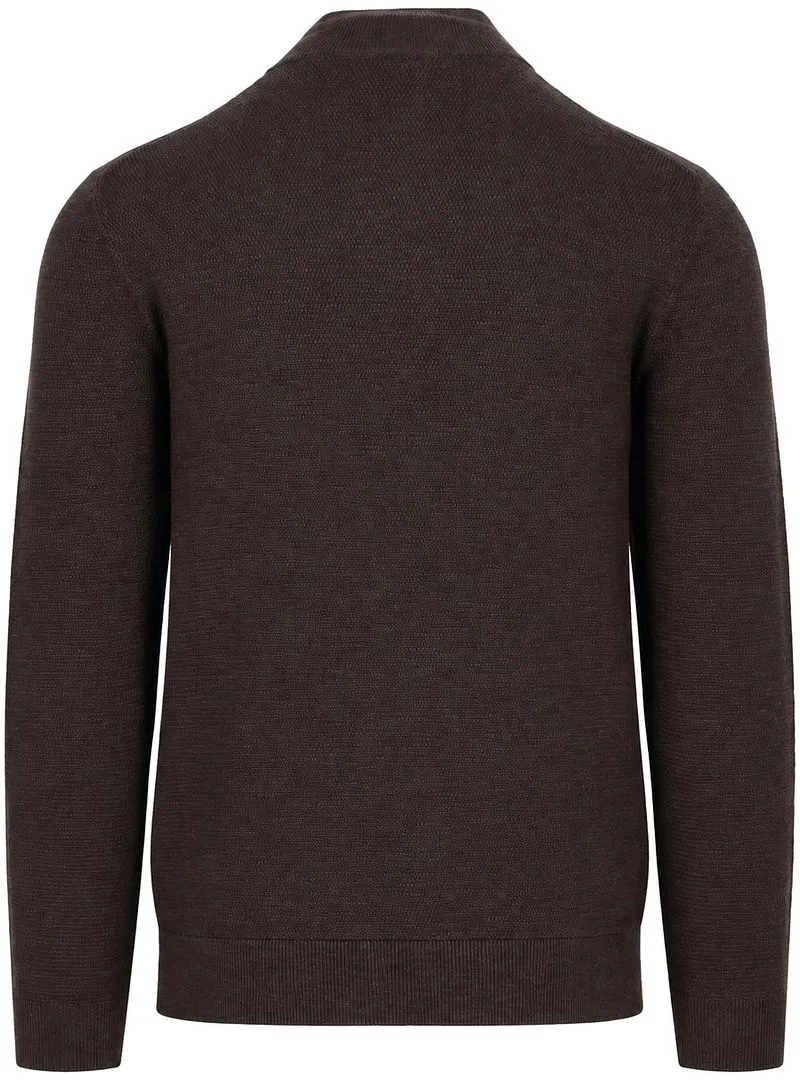 Profuomo Profuomo Half Zip Pullover Struktur Braun - Größe S, Braun, – Produktbild 3 von 3