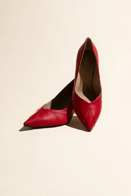 AGAZI AGAZI IVO MIDI matte red – vegan high heels made of mushroom leather – Produktbild 1 von 1