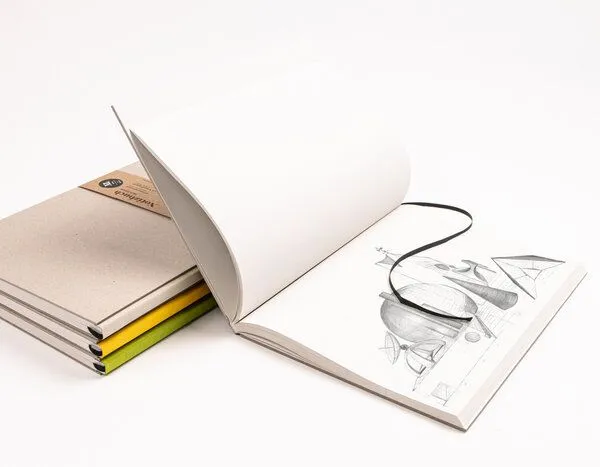 tyyp tyyp Nachhaltiges großes Design-Notizbuch (Recyclingkarton), Gelb, – Produktbild 2 von 4
