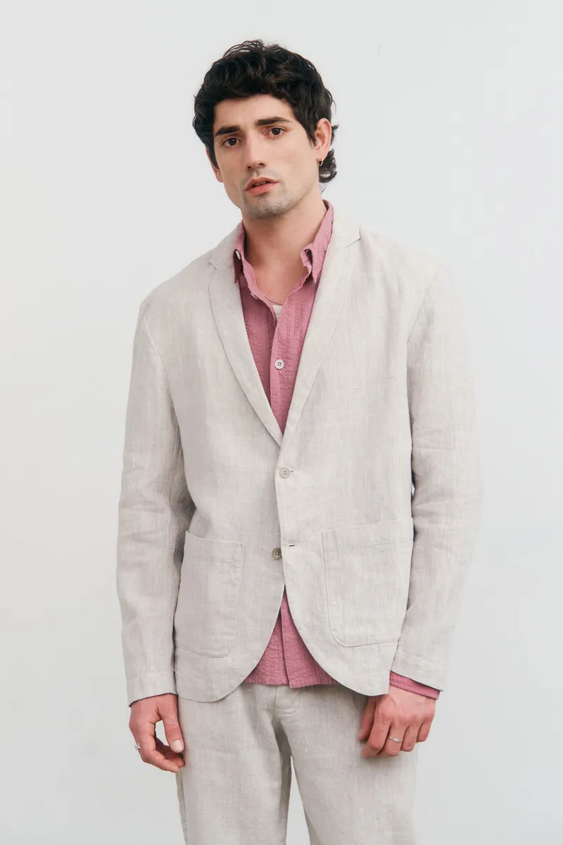 Rotholz Rotholz Herren vegan Blazer Workwear Natural, Beige, – Produktbild 2 von 2