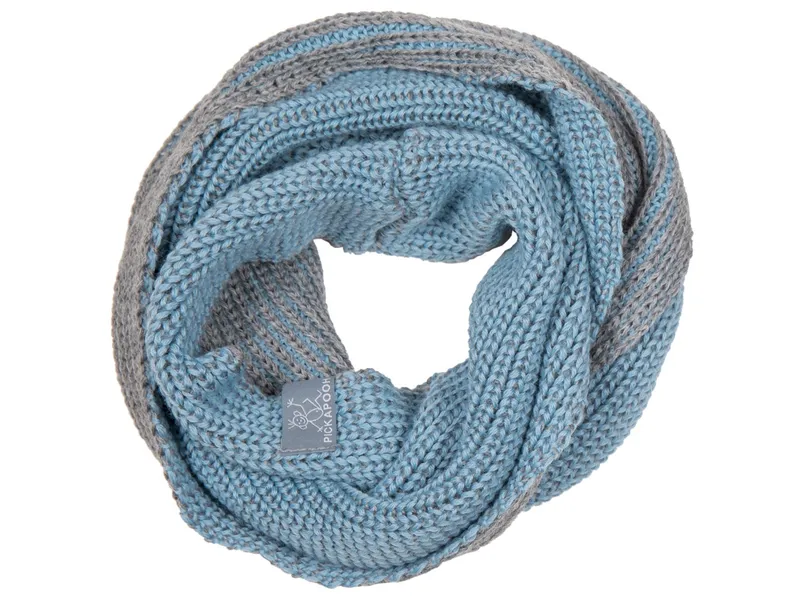 Pickapooh Pickapooh Kinder Schlauchschal Bio-Merinowolle blau-grau Gr.1, Blau, – Produktbild 1 von 2