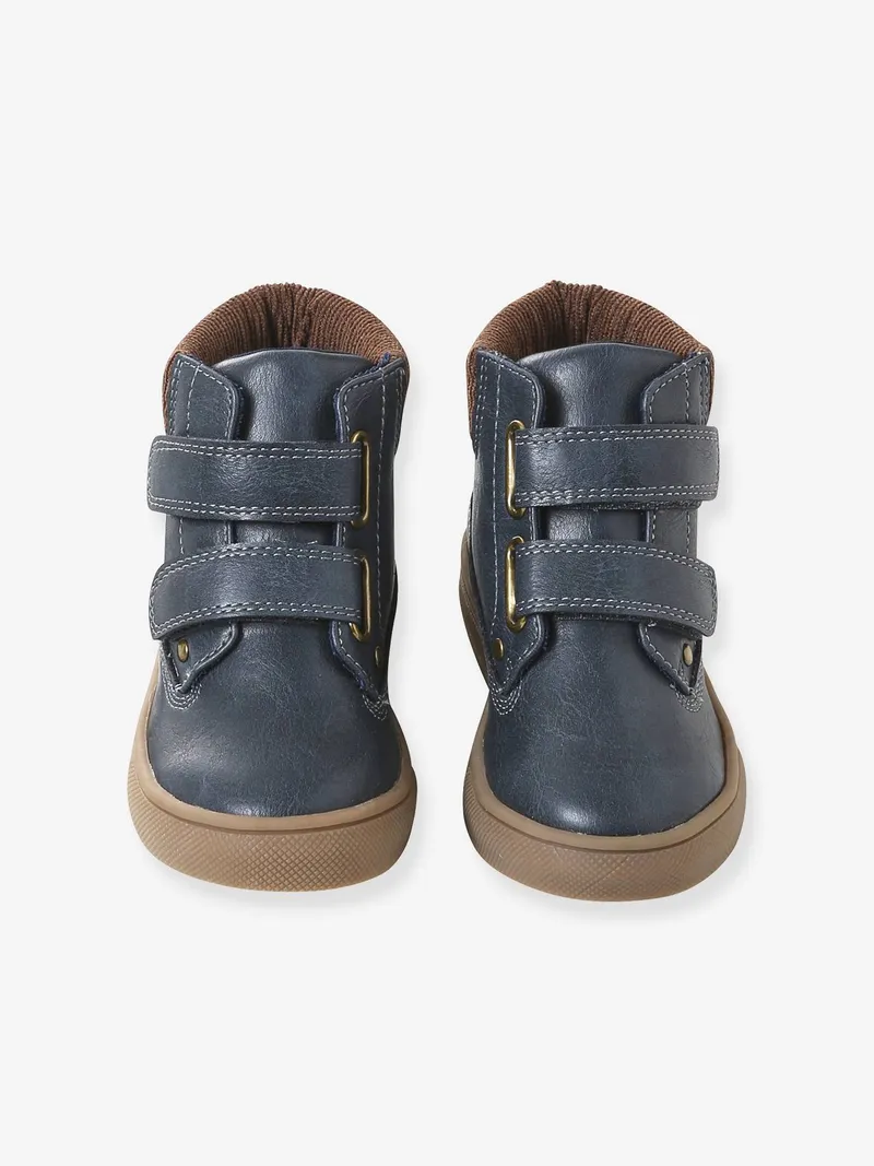Vertbaudet Vertbaudet Kinder Boots mit Klettverschluss und Samtdetail, Marine, – Produktbild 4 von 4