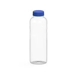 elasto elasto Trinkflasche Carve Refresh, 1 l, RENEW, transparent/standard-blau PP, Blau / transparent, – Produktbild 1 von 1