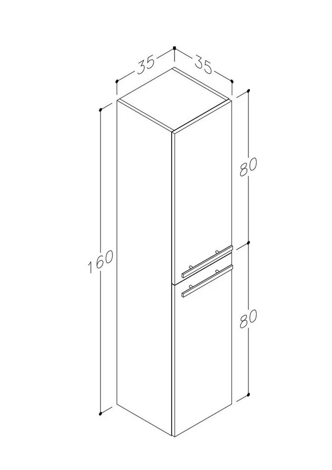 welltime Hochschrank Serena mit Soft-Close-Funktion, Breite 35 cm, FSC®-zertifiziertes Material, Braun, – Produktbild 5 von 5