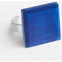 ALEXASCHA ALEXASCHA Geometrischer Statement Ring aus Glas | PUREFORM, Saphirblau, – Produktbild 1 von 1
