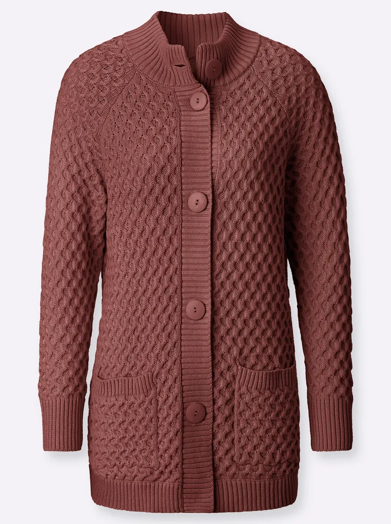 Witt Longstrickjacke, Rotbraun, – Produktbild 1 von 2