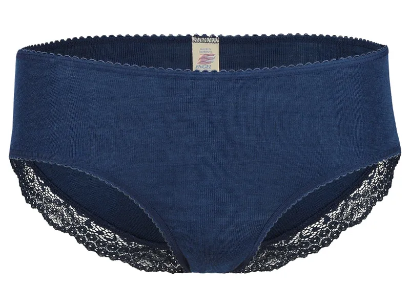Engel natur Engel Natur Damen Slip mit Spitze Wolle Seide marine Gr. 34/36, Blau, – Produktbild 1 von 2