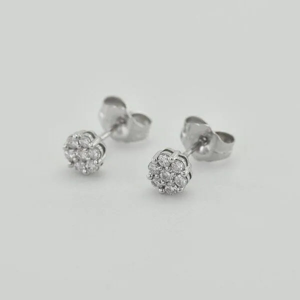 Eppi Eppi Silberne Ohrringe mit Lab Grown Diamanten Flowu, Weiss, – Produktbild 1 von 4