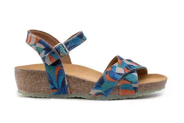 Zouri Zouri Nature Plateau Sandalen, Ocean (blau-orange), – Produktbild 2 von 4