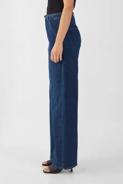 DAWN Damen Jeans BLINK High Waist Wide DAWN Bio-Baumwolle, Dark blue, – Produktbild 3 von 4