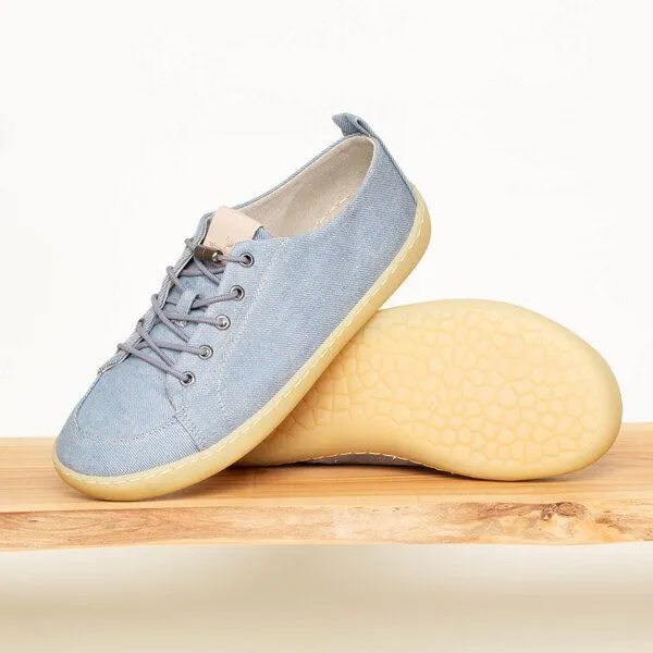 nahtur-design nahtur-design Barfußschuhe aus Bioleinen mit Kautschuksohle unisex, Hellblau, – Produktbild 3 von 8
