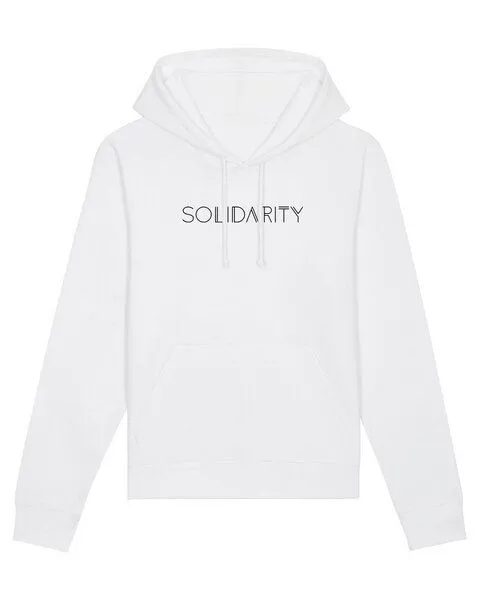 Human Family Human Family Bio Unisex Hoodie - "Drum - Solidarity", Weiss, – Produktbild 1 von 4