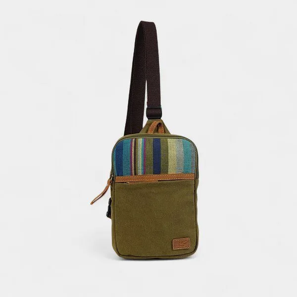 Dragolina Dragolina Crossbody Tablettasche Faun W. mit Webstoff der Pwo Karen, Moosgrün (hellgrün), – Produktbild 1 von 4