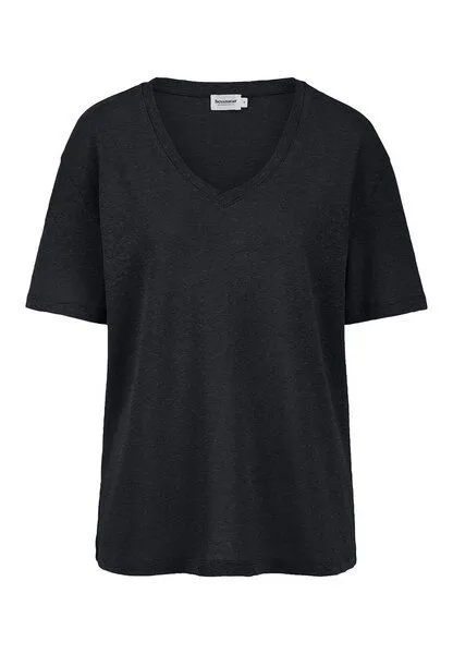 hessnatur hessnatur T-Shirt Oversize aus Leinen und Bio-Baumwolle, Schwarz, – Produktbild 4 von 5