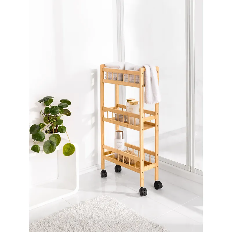 genialo genialo Haushalts-Rollwagen "Bambus", Braun, – Produktbild 3 von 4